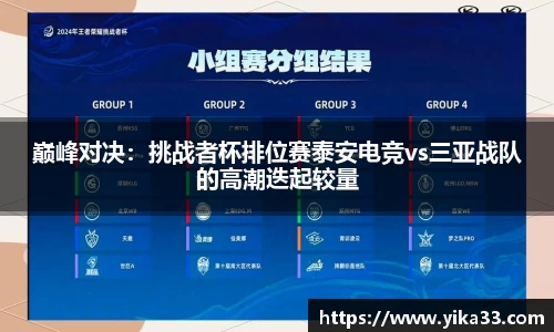 巅峰对决：挑战者杯排位赛泰安电竞vs三亚战队的高潮迭起较量